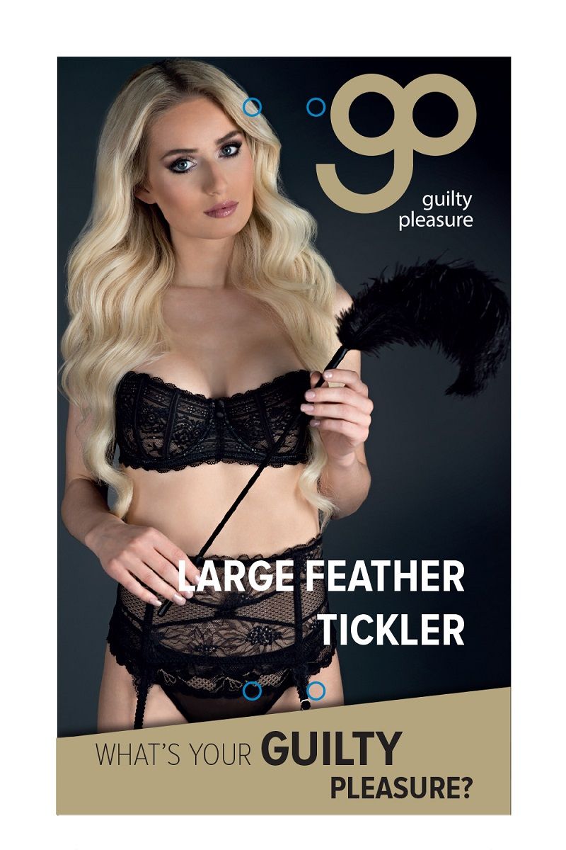 Стек с большим чёрным пером Large Feather Tickler - 65 см.